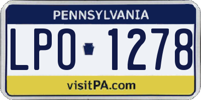 PA license plate LPO1278