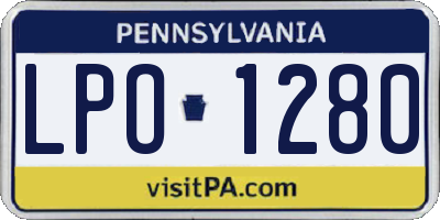 PA license plate LPO1280