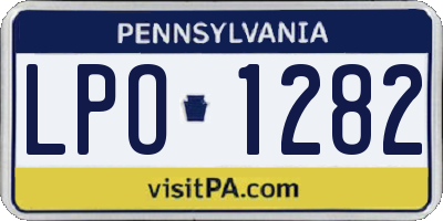 PA license plate LPO1282