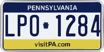 PA license plate LPO1284