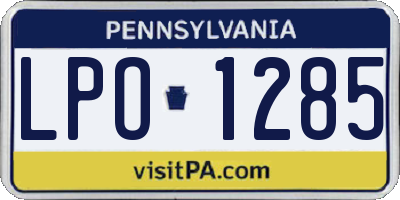 PA license plate LPO1285