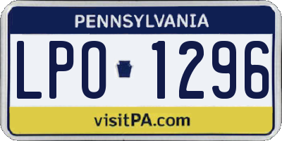 PA license plate LPO1296