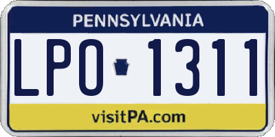 PA license plate LPO1311