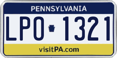PA license plate LPO1321