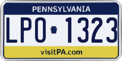 PA license plate LPO1323