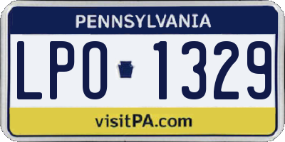 PA license plate LPO1329