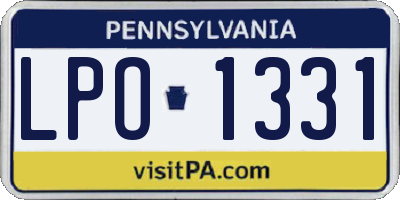 PA license plate LPO1331