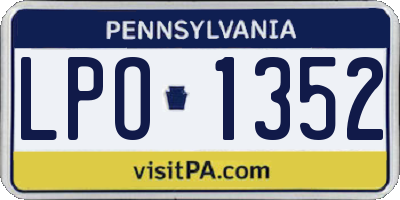 PA license plate LPO1352
