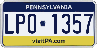 PA license plate LPO1357