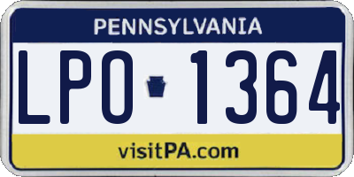 PA license plate LPO1364