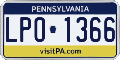 PA license plate LPO1366