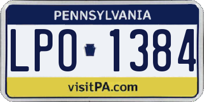PA license plate LPO1384