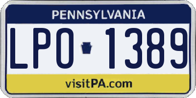 PA license plate LPO1389