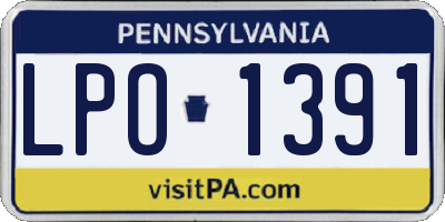 PA license plate LPO1391
