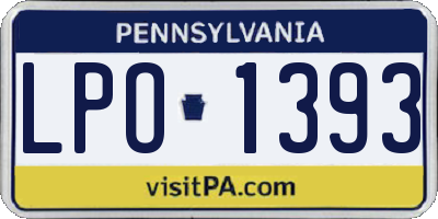 PA license plate LPO1393