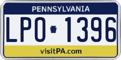 PA license plate LPO1396