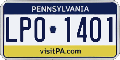 PA license plate LPO1401
