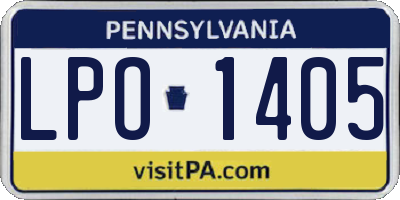 PA license plate LPO1405
