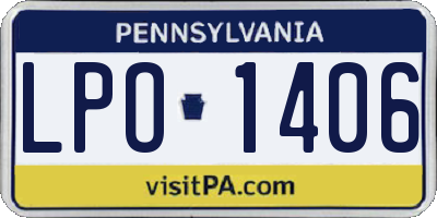 PA license plate LPO1406