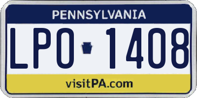 PA license plate LPO1408