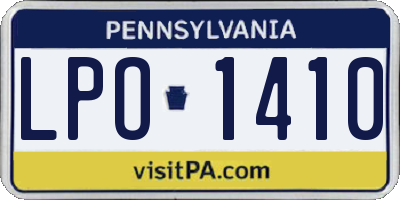 PA license plate LPO1410