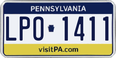 PA license plate LPO1411