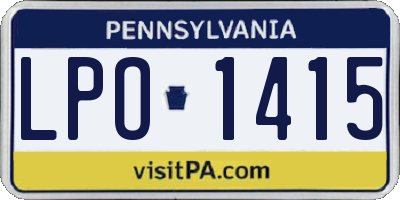 PA license plate LPO1415