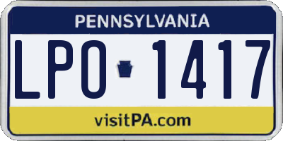 PA license plate LPO1417