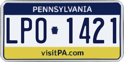 PA license plate LPO1421