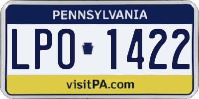 PA license plate LPO1422