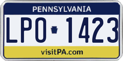 PA license plate LPO1423