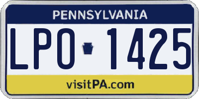 PA license plate LPO1425