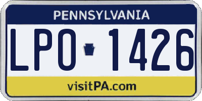 PA license plate LPO1426