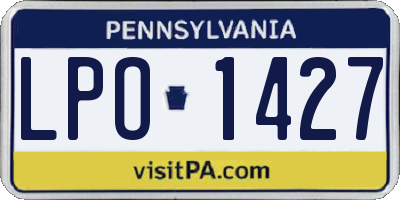 PA license plate LPO1427