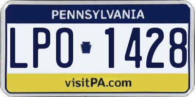 PA license plate LPO1428