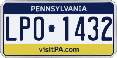 PA license plate LPO1432