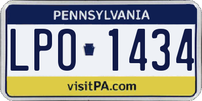 PA license plate LPO1434