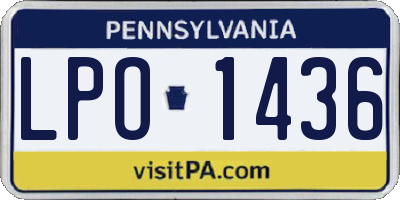 PA license plate LPO1436