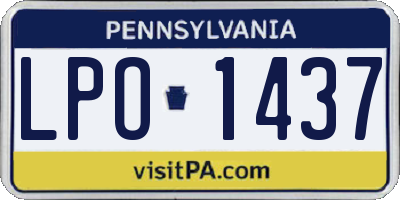 PA license plate LPO1437