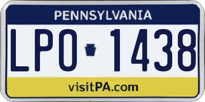 PA license plate LPO1438