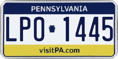 PA license plate LPO1445