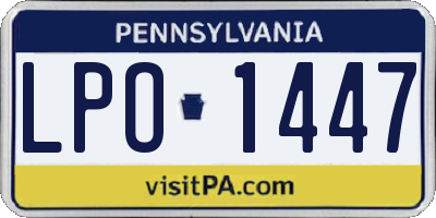 PA license plate LPO1447