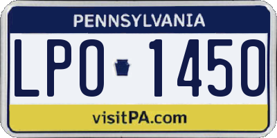 PA license plate LPO1450