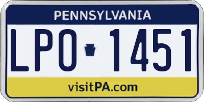 PA license plate LPO1451