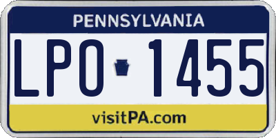 PA license plate LPO1455