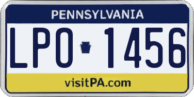 PA license plate LPO1456