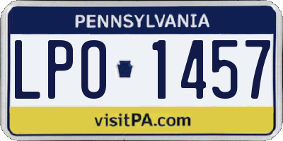 PA license plate LPO1457