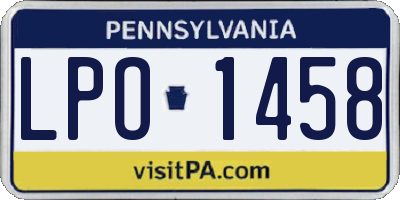 PA license plate LPO1458