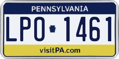PA license plate LPO1461