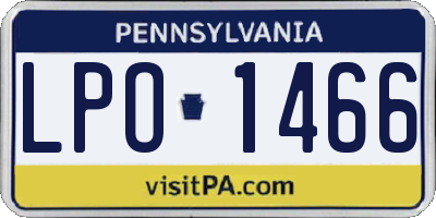 PA license plate LPO1466
